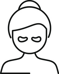 Poster - Simplistic black and white line art illustration of a woman's face with a top bun