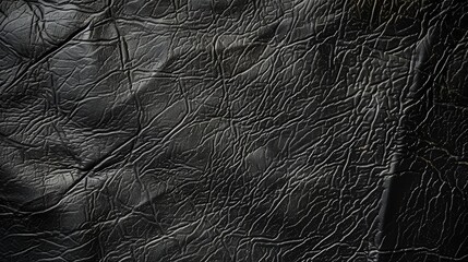 Wall Mural - Black Leather Soft black leather with natural grain and texture, ai generated