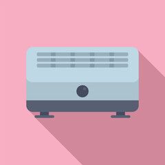 Poster - Flat design vector illustration of a stylish air conditioning unit with a pastel pink backdrop