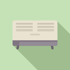 Sticker - Simplistic vector illustration of a white window air conditioner on a green background