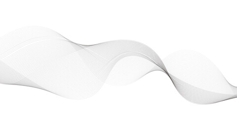 Fototapete - Gray and white abstract background with flowing particles. Digital future technology concept.Abstract colorful curved lines on white paper background. Abstract wave line for banner, template, walpaper