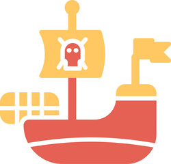 Sticker - Pirate Ship Vector Icon