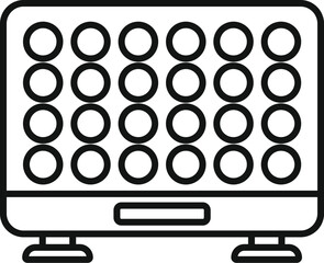 Fototapete - Black and white line art of a stylized computer monitor suitable for web icons