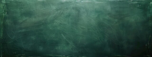 Poster - A blank dark green chalkboard style texture background. Back to school banner