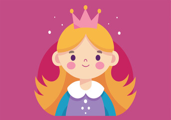 A cartoon girl with a crown on her head