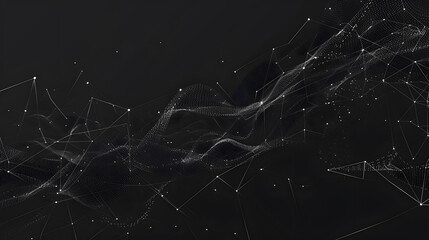 Fototapete - Wireframe background with plexus effect. Futuristic vector illustration. Generative AI.