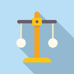 Poster - Vector graphic of a simple balance scale on a blue background, depicting equality