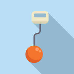 Poster - vector illustration of a classic joystick with a single red button, in flat design style