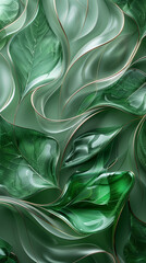 Poster - green silk background