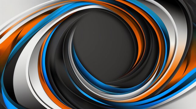 Black background with blue orange and grey futuristic design