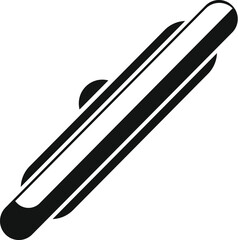 Canvas Print - Simple, sleek illustration of a ski, ideal for winter sportthemed design projects