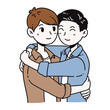 © Krip - Gay couple hugging each other celebrating pride month vector