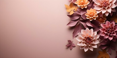 Wall Mural - Botanical floral wallpaper design with copyspace to celebrate International Womens Day. Concept Floral Wallpaper Design, International Women's Day, Copyspace, Botanical Theme