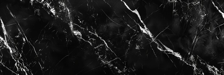 Wall Mural - Dark Marble Black marble with subtle white veining, ai generated