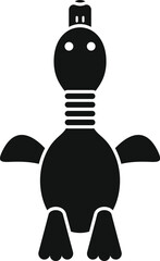 Poster - simplistic design of a turtleshaped robot silhouette isolated on white background