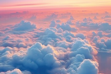 Poster - sky with pink clouds, sunset or sunrise