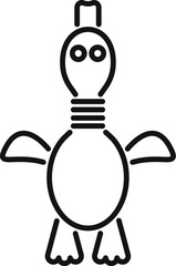 Poster - cute cartoon robot turtle illustration in black and white vector design for children's futuristic ch