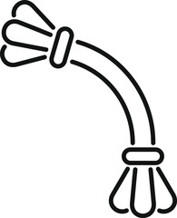 Sticker - A simple line art illustration of a garden water hose with a spray nozzle