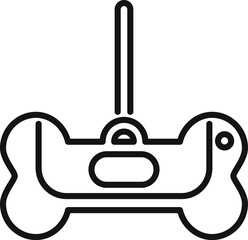 Poster - black and white vector illustration of a modern video game controller icon in simple outline line ar