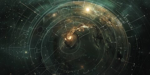 Poster - Artistic system projections background with creative designs