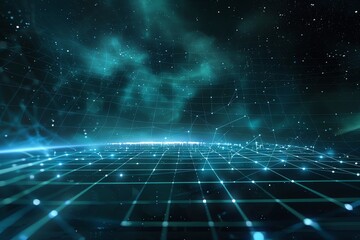Poster - Vibrant system projections background for tech presentations