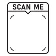 © MKInayem - Scan me QR code blank frame. printable scan here sticker template for shop payment, website, app, ui. vector illustration on transparent background.