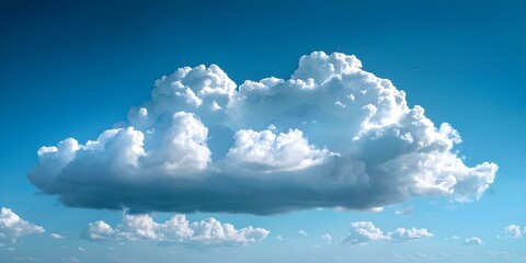 Wall Mural - Dreamy cloud against a serene blue sky ideal for background banners. Concept Cloud Photography, Sky Background, Dreamy Atmosphere