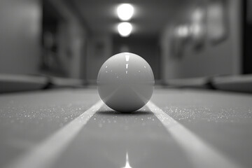 Poster - Illustration of a straight line intersecting with a billiard ball at a sharp angle, emphasizing the impact point,