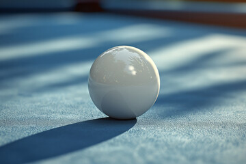 Poster - Illustration of a straight line intersecting with a billiard ball at a sharp angle, emphasizing the impact point,
