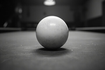 Poster - Image of a straight line meeting a billiard ball at a slight angle, suggesting a skillful, deliberate strike,