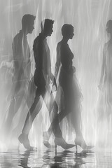 Poster - Image of two players dancing in sync, with mirrored motion lines showing their coordinated movements,