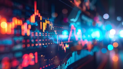 Leinwandbilder - A desktop computer screen displaying stock market indices and price graphs, reflecting market sentiment and investor confidence.