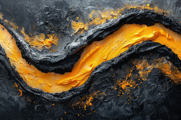 Poster - Artistic depiction of a stomach with bright yellow lining, gradually fading into gray and black, indicating declining digestive health,