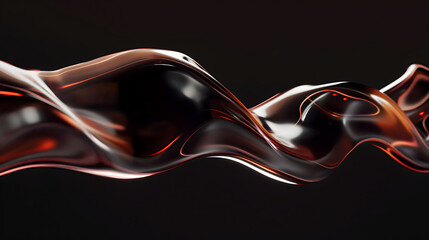 Wall Mural - Black Liquid glass fluid abstract background