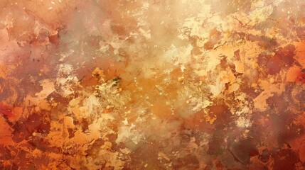 Wall Mural - Mosaic in autumn tones like russet and ochre with a glow and fog hints background