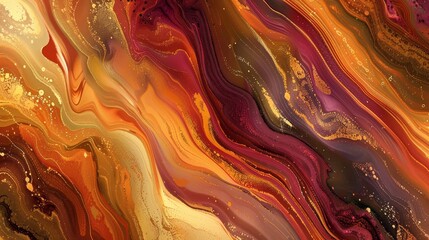Wall Mural - Rich fall tapestry in mustard and maroon with subtle light patterns background