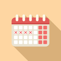 Poster - illustration of a stylized calendar with specific dates marked in red on a warm beige background