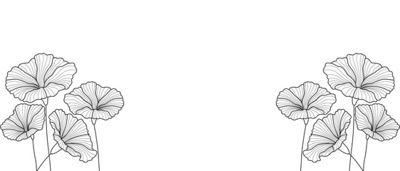 Wall Mural - Spring line art style on transparent background eps 10