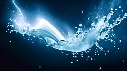 Leinwandbilder - A splash of water in the air with many small droplets
