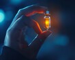 © Jiraphiphat - A close-up of a hand holding a glowing vial, representing a breakthrough in cancer medication