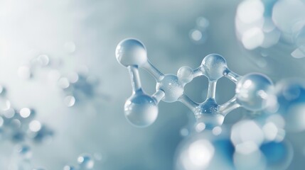 Wall Mural - Blue Molecular Structure Depicting Anti-Aging Serum Components