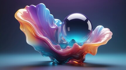 Sticker - gradient glassmorphism 3d art