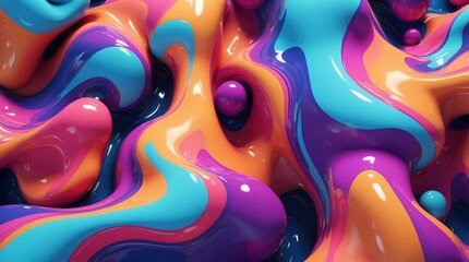 Wall Mural - gradient liquid abstract 3d 4k