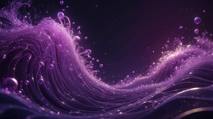 Wall Mural - intricate artwork purple particles wave and radiant stars