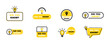 © Міша Герба - Set of yellow did you know vector stickers. Creative question or fact. Vector 10 Eps.
