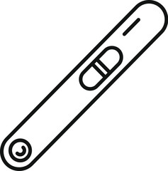 Poster - simple black and white vector illustration of a digital thermometer, a medical equipment used for te