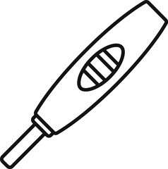 Poster - simple black and white line art design of a clinical thermometer used for measuring body temperature