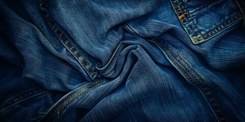 Closeup photo of denim jeans for men or women. Concept Denim Fashion, Close-up Photography, Casual Style, Men's Clothing, Women's Apparel