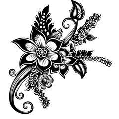 PNG Transparent of Intricate beautiful flower artwork