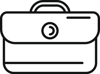 Sticker - Simple line drawing of a classic briefcase, perfect for business icons and infographics